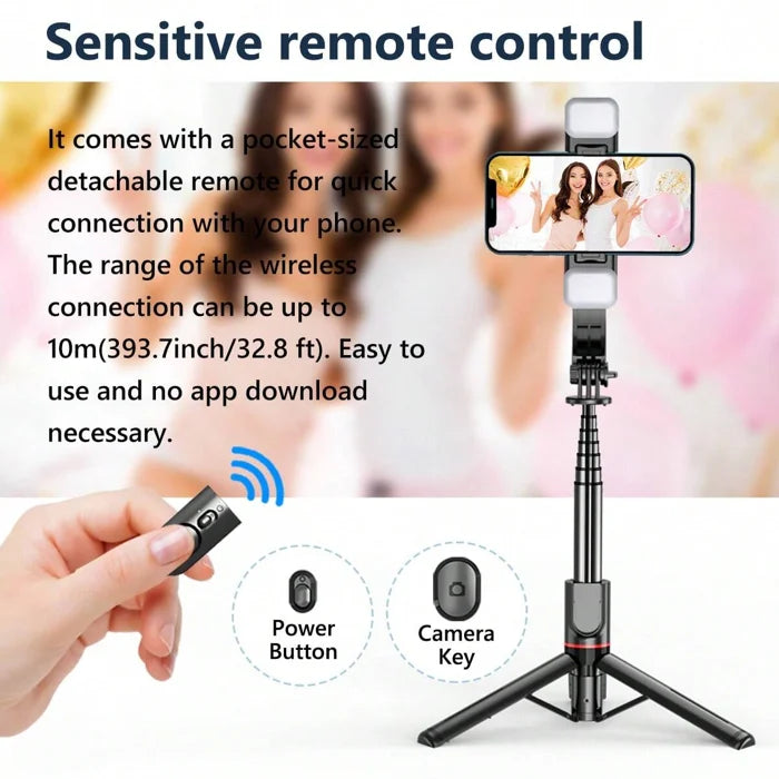 3-in-1 Selfie Stick Tripod with Bluetooth Remote