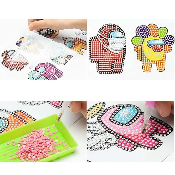 DIY Children's FreeStick Cartoon Diamond Painting Steakers ( DIY KIT)